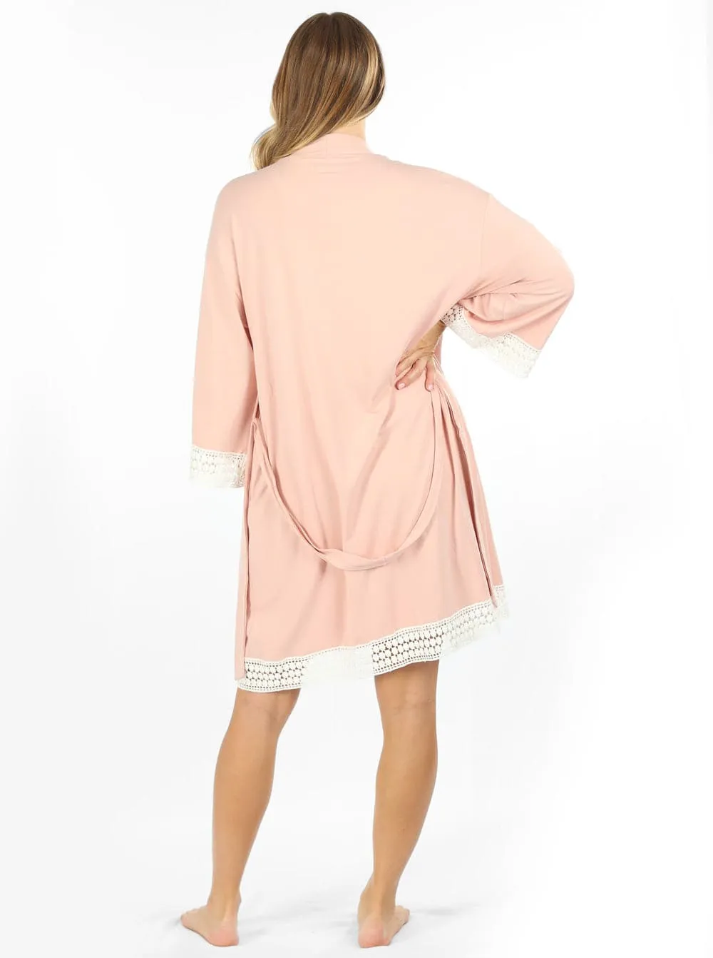 3-piece Hospital Pack Set in Pink:  Nightie   Robe    Baby Wrap