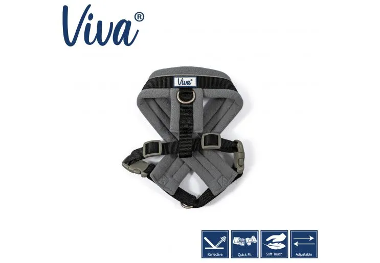 Ancol - Viva Nylon Padded Harness - Black - XLarge (70-98cm)