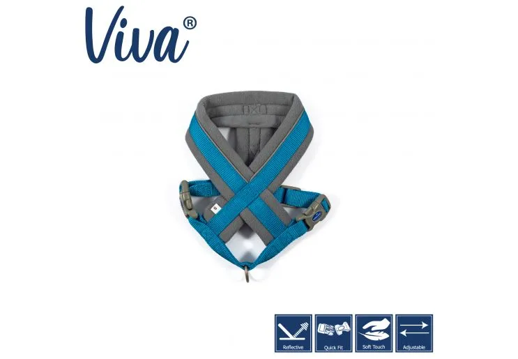 Ancol - Viva Nylon Padded Harness - Cyan - Small (36-42cm)