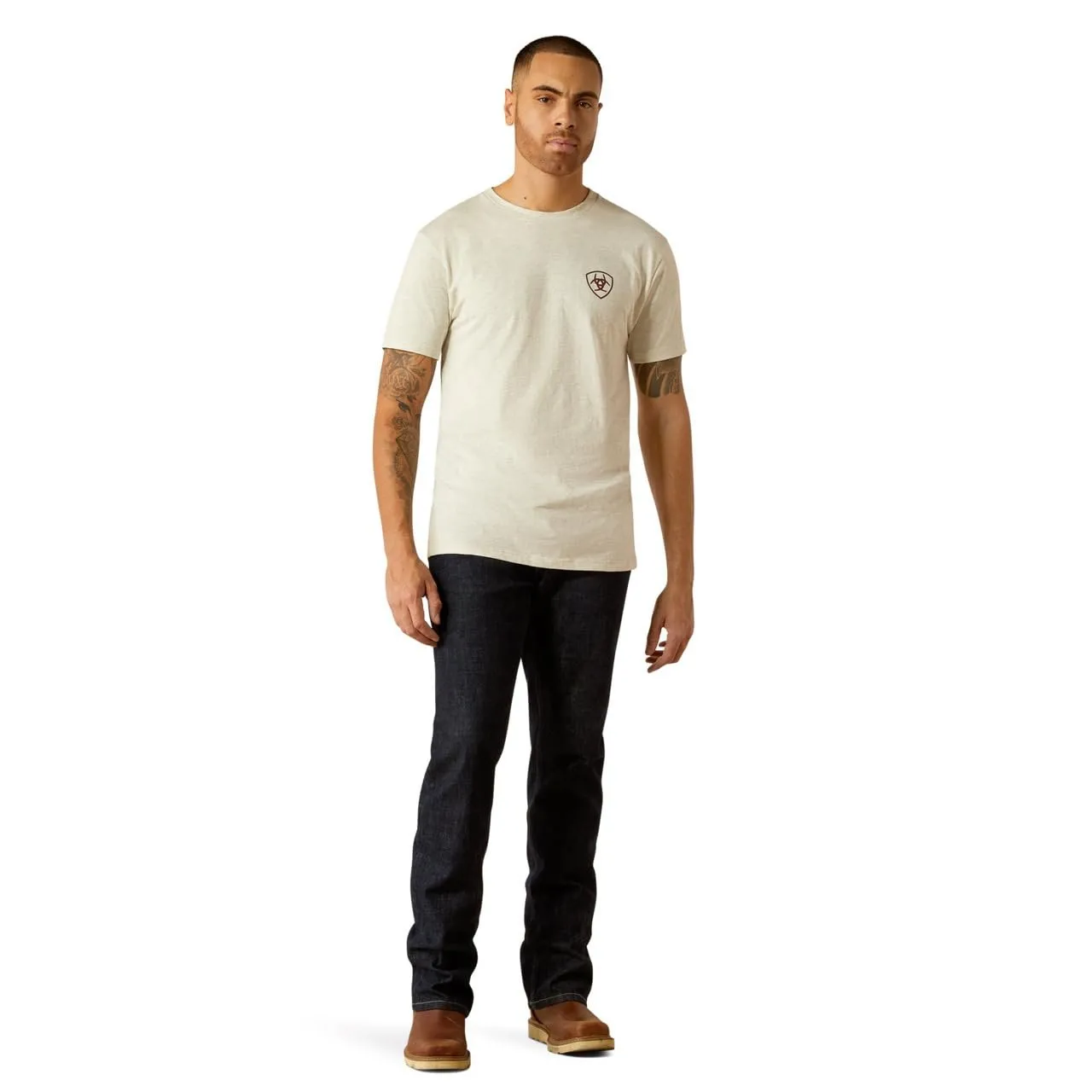 Ariat Men's Rodeo Proud T-Shirt. Oatmeal Heather