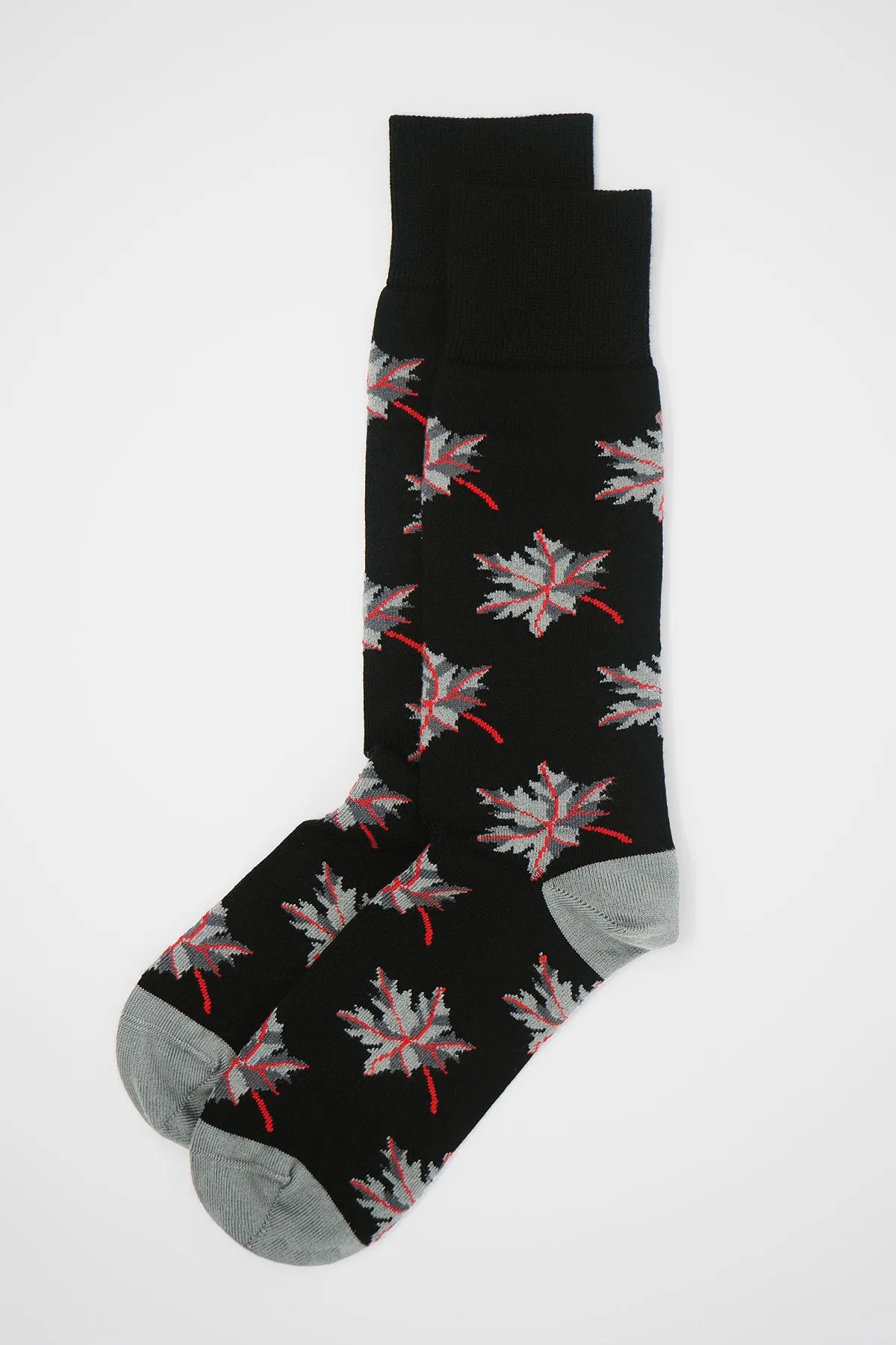 Autumn Leaf Men's Socks - Black