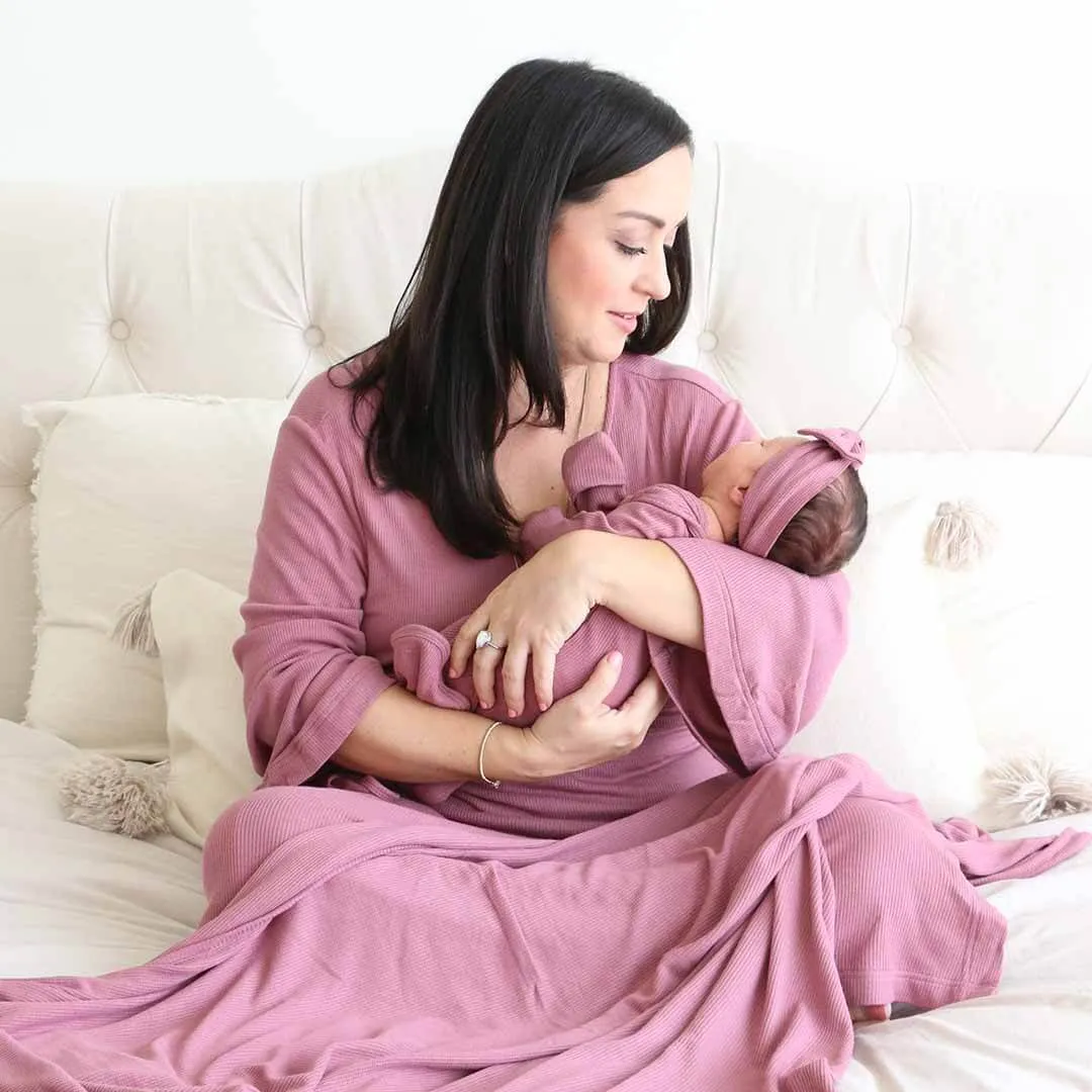 Bamboo Knit Maternity Robe | Solids*