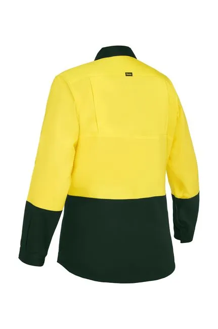 Bisley Women's Cool Lightweight Hi Vis Drill Shirt (BL6895)