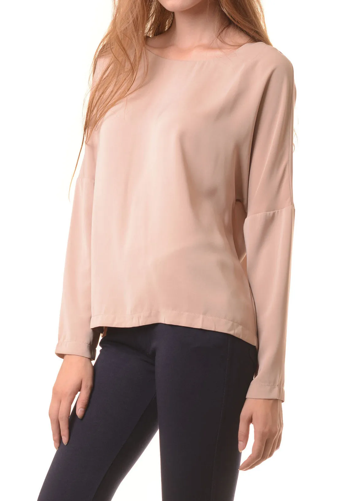 Blush Zipper Detail Blouse