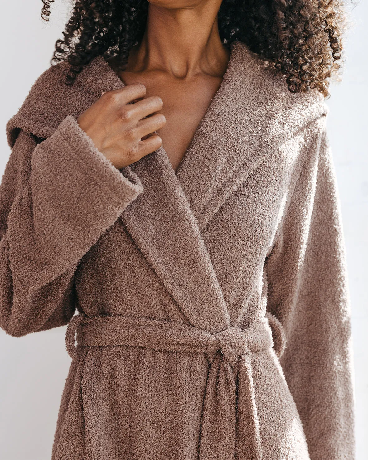 Bouclé Knit Dressing Gown