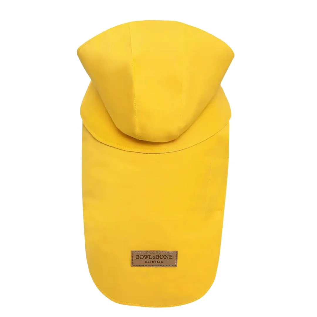 Bowl and Bone Yellow Storm Dog Raincoat