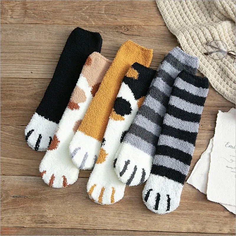 Cat Claws Cute Thick Warm Sleep Floor Socks