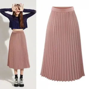 Chic Pleated Chiffon Midi Skirt - Your Go-To Summer Essential