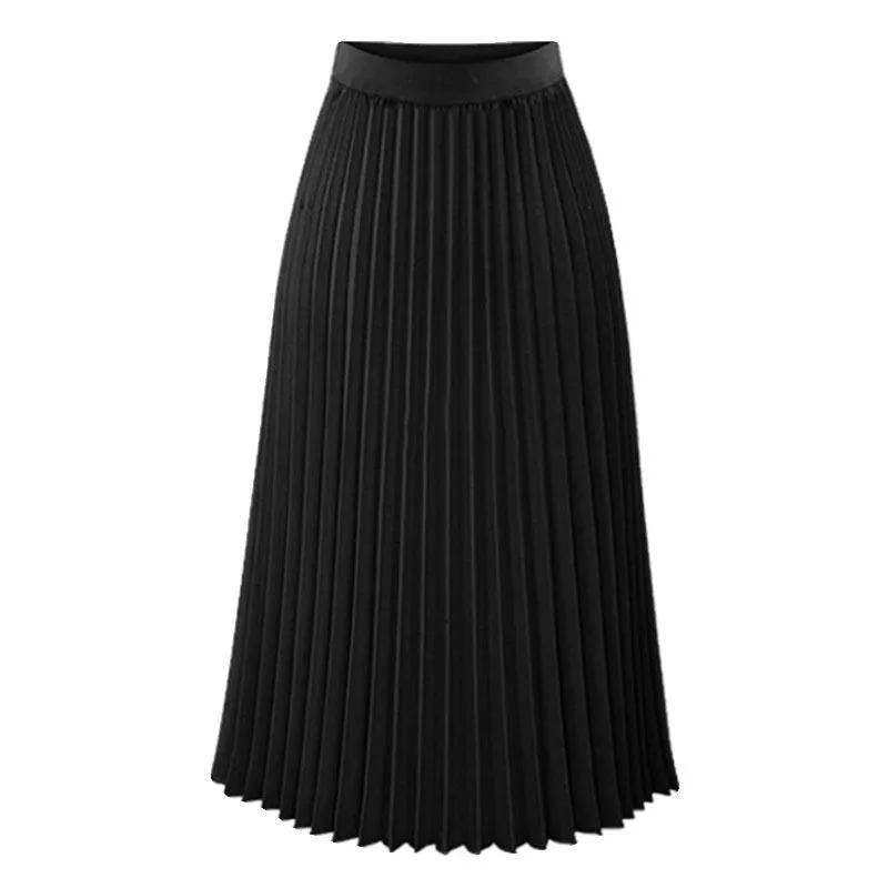 Chic Pleated Chiffon Midi Skirt - Your Go-To Summer Essential