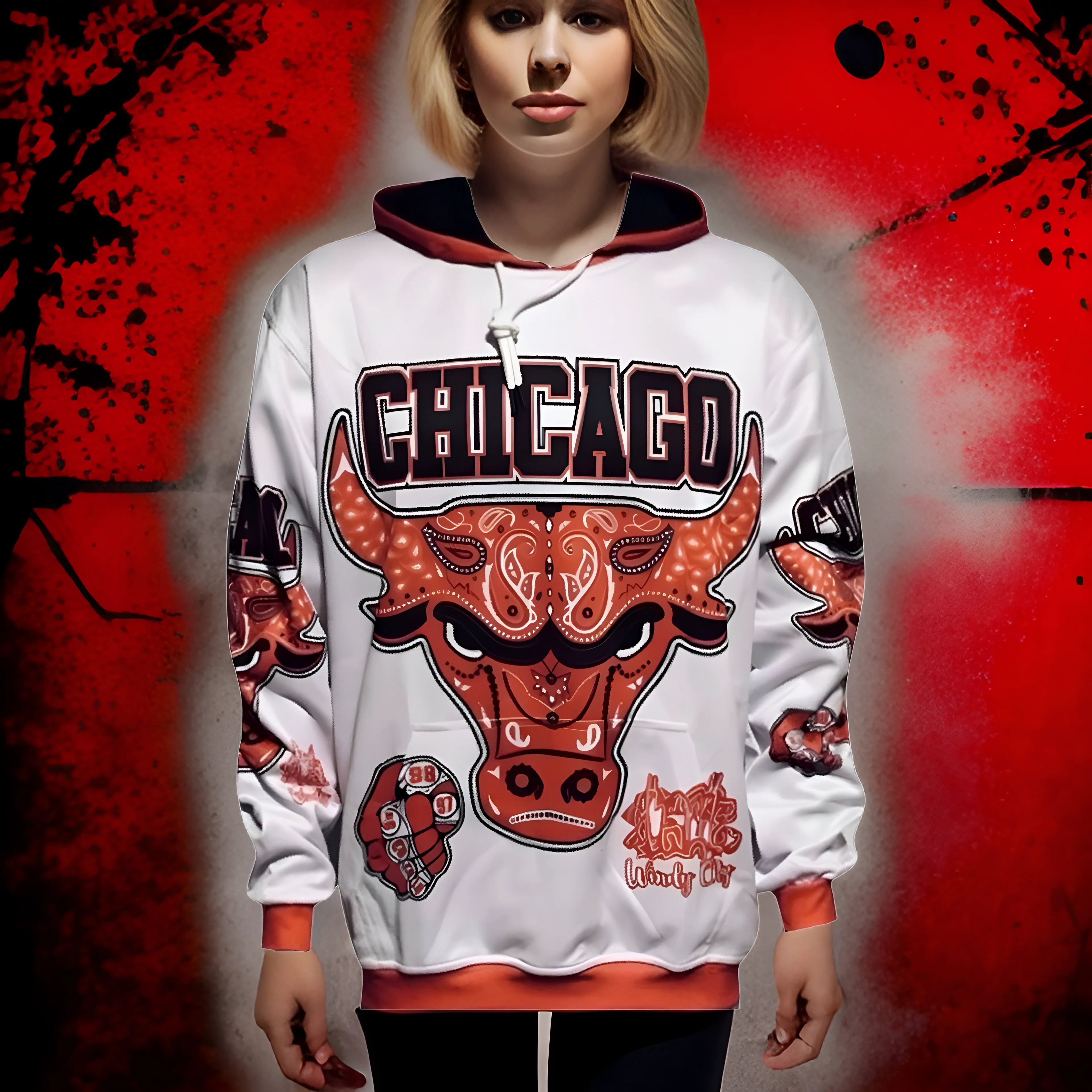 ^CHICAGO^ PULLOVER HOODIES (FLEECY LINED)