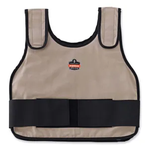 Chill-its 6225 Premium Fr Phase Change Cooling Vest, Modacrylic Cotton, Large/x-large, Khaki, Ships In 1-3 Business Days