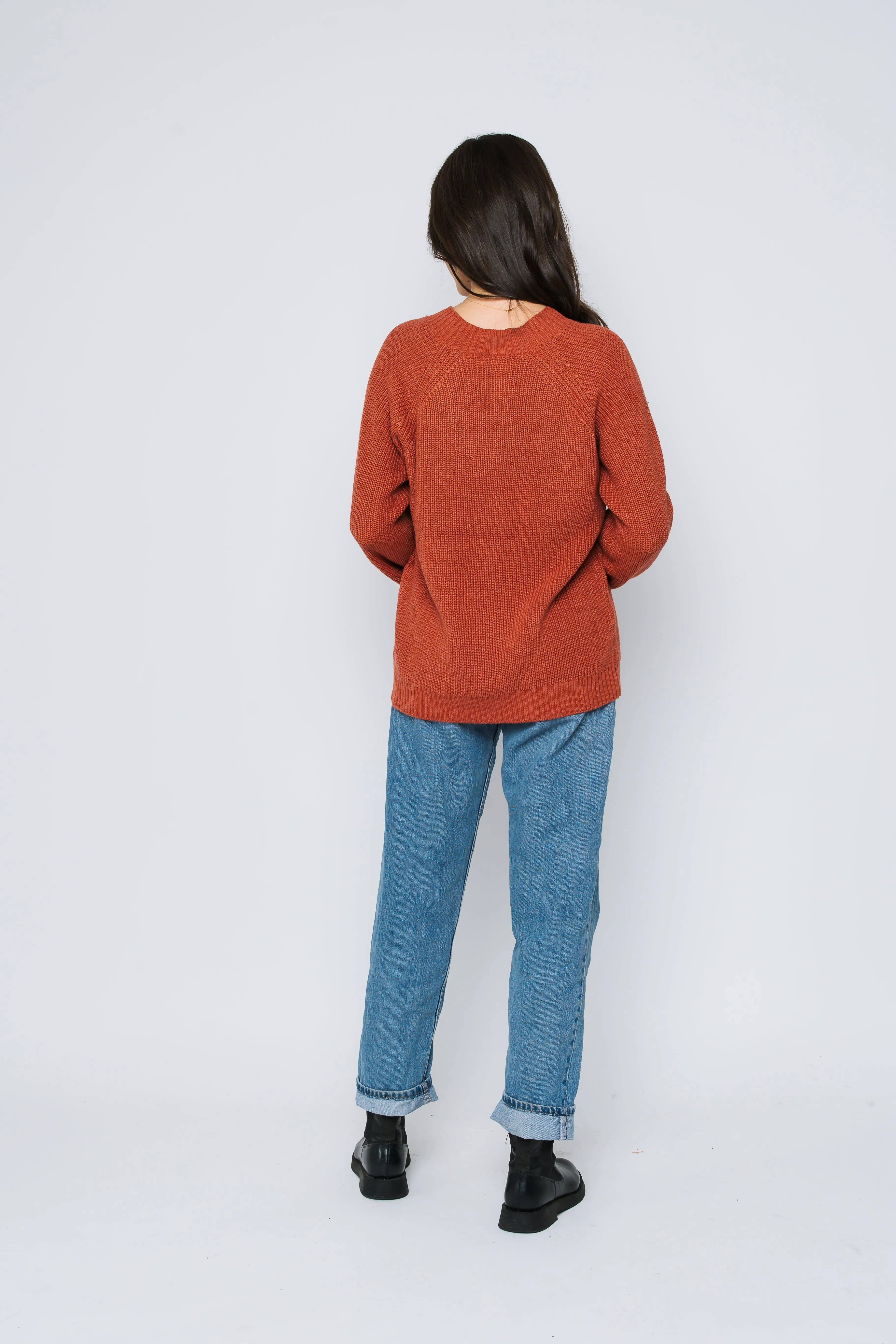 Christy-Mock Neck Split Front Pullover