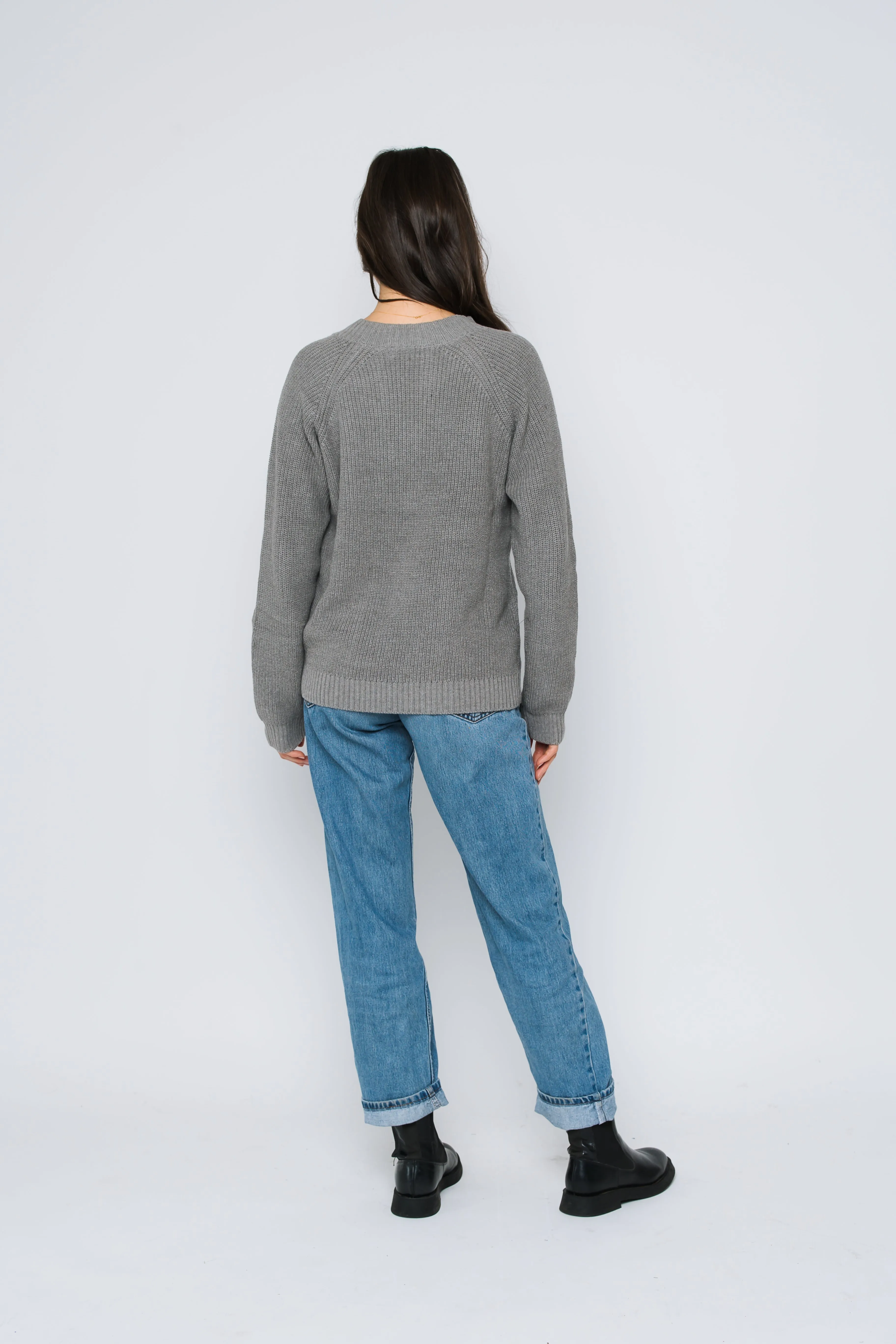 Christy-Mock Neck Split Front Pullover