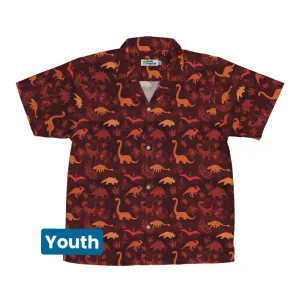 Dinosaur Tropical Sunset Youth Hawaiian Shirt