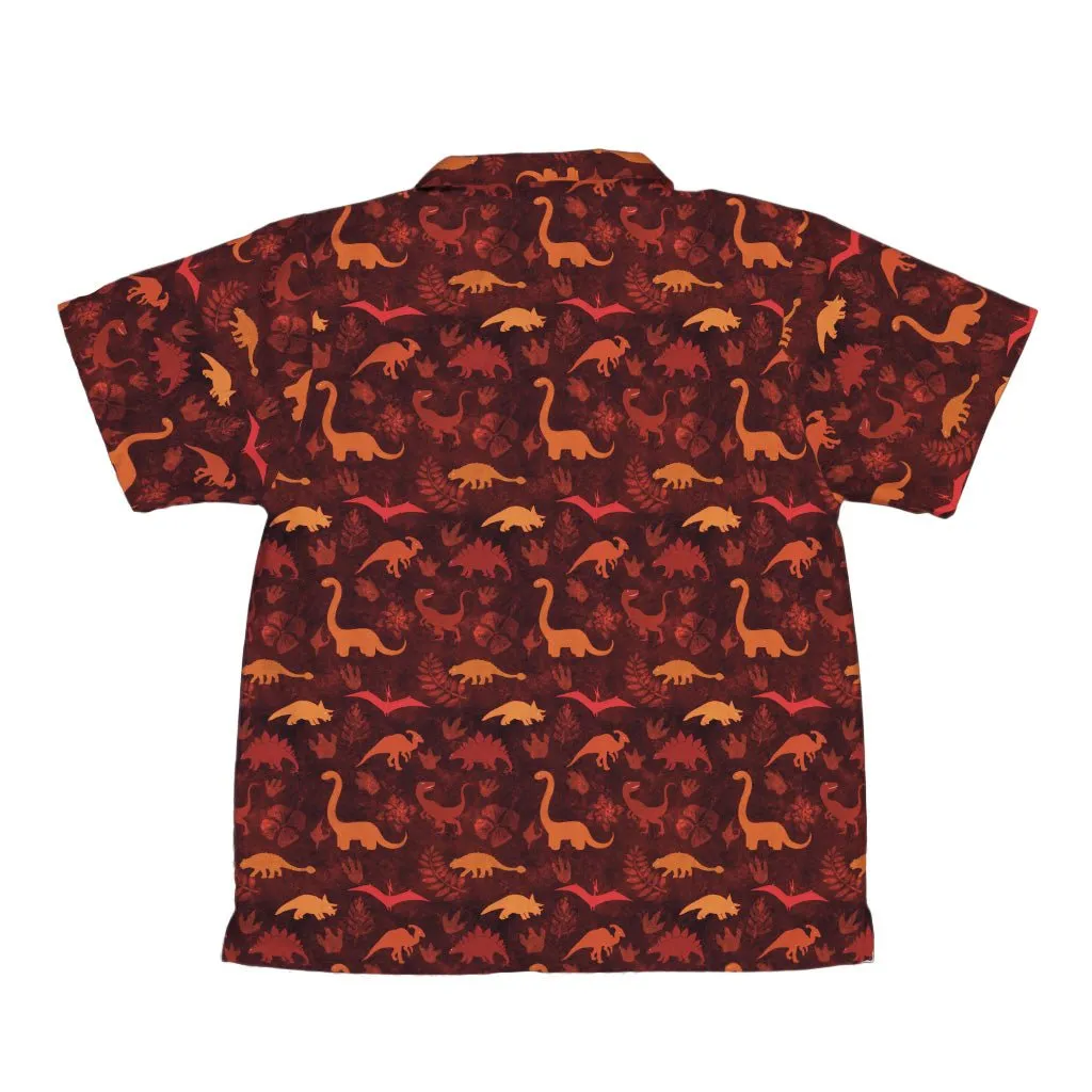 Dinosaur Tropical Sunset Youth Hawaiian Shirt