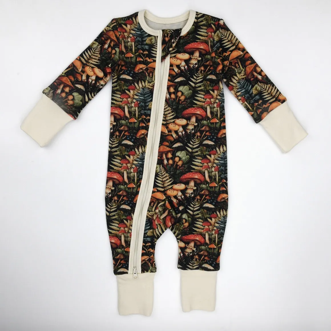 Earthy Organic Cotton Sleeper with 2-Way Zipper - Yarrow