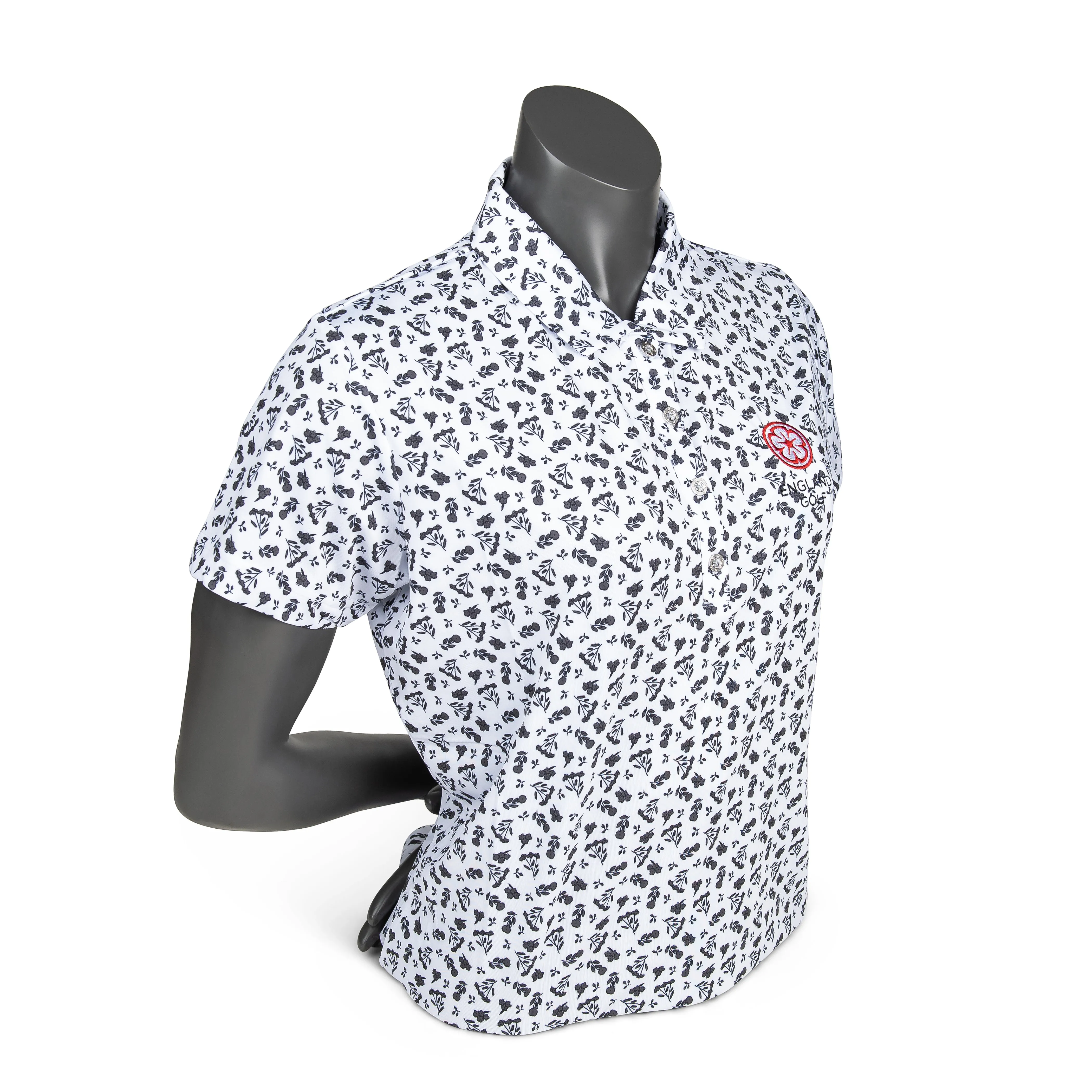 England Golf Womens FJ Polo Floral Print Lisle