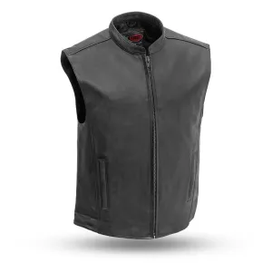 First Manufacturing FIM656CSL Men's ‘The Club House’ Black Motorcycle Leather Vest