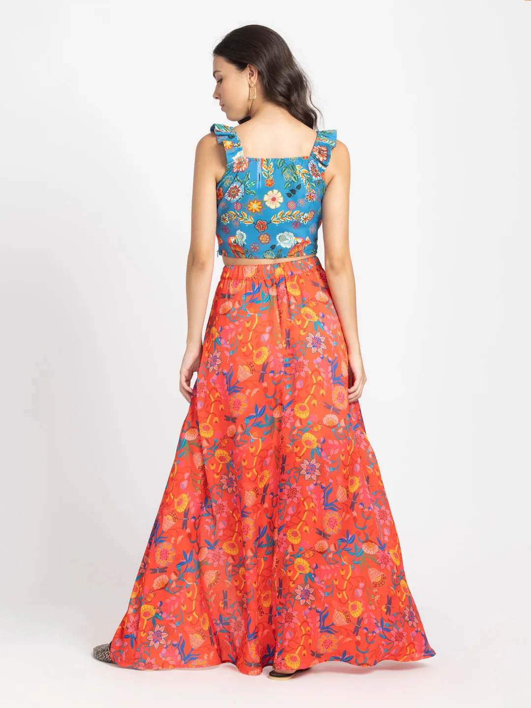 Floral Flared skirt