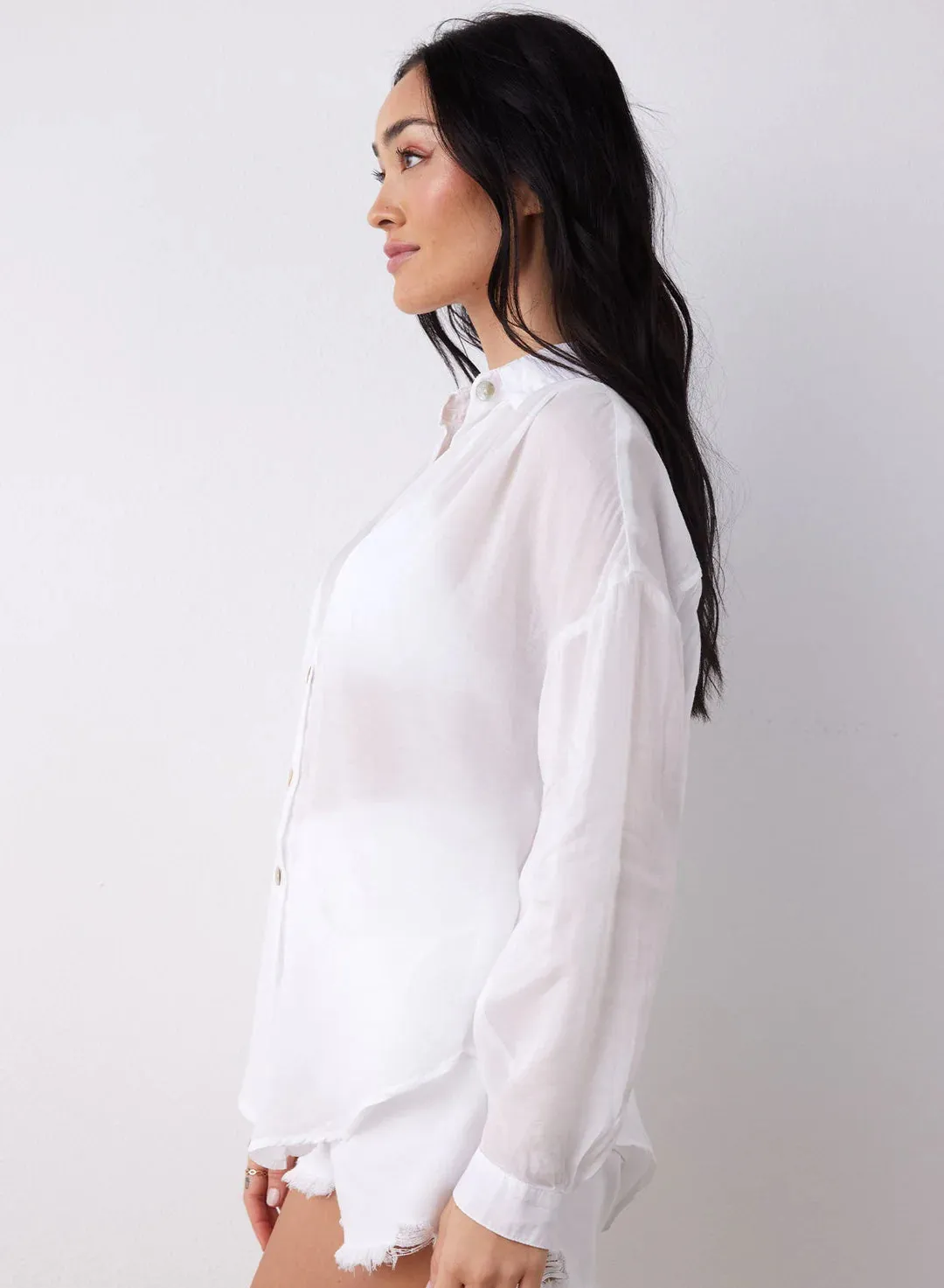 Flowy Beach Shirt - White