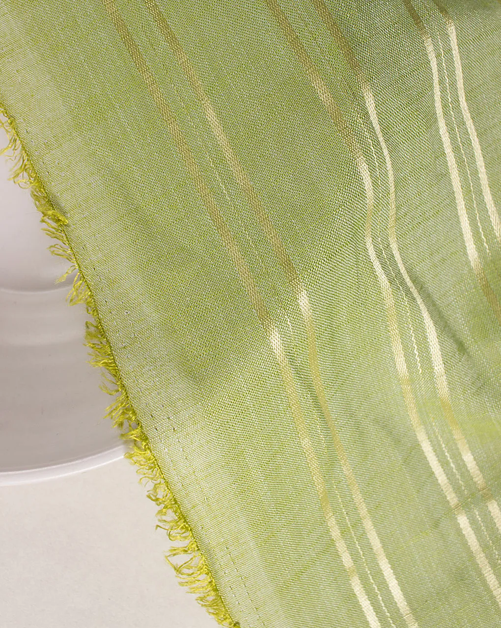 Green Stripes Woven Rayon Fabric