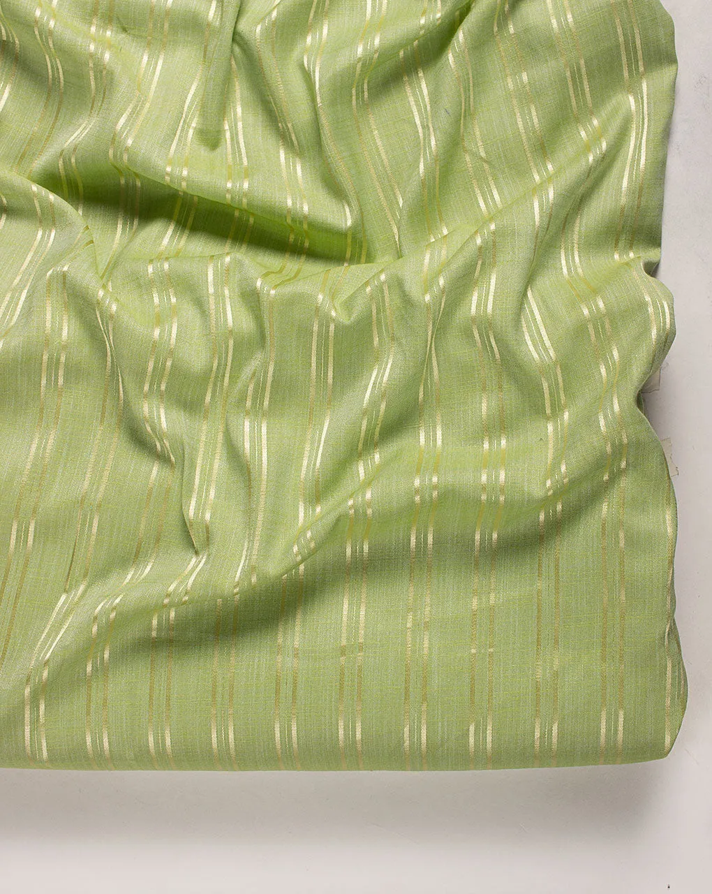 Green Stripes Woven Rayon Fabric