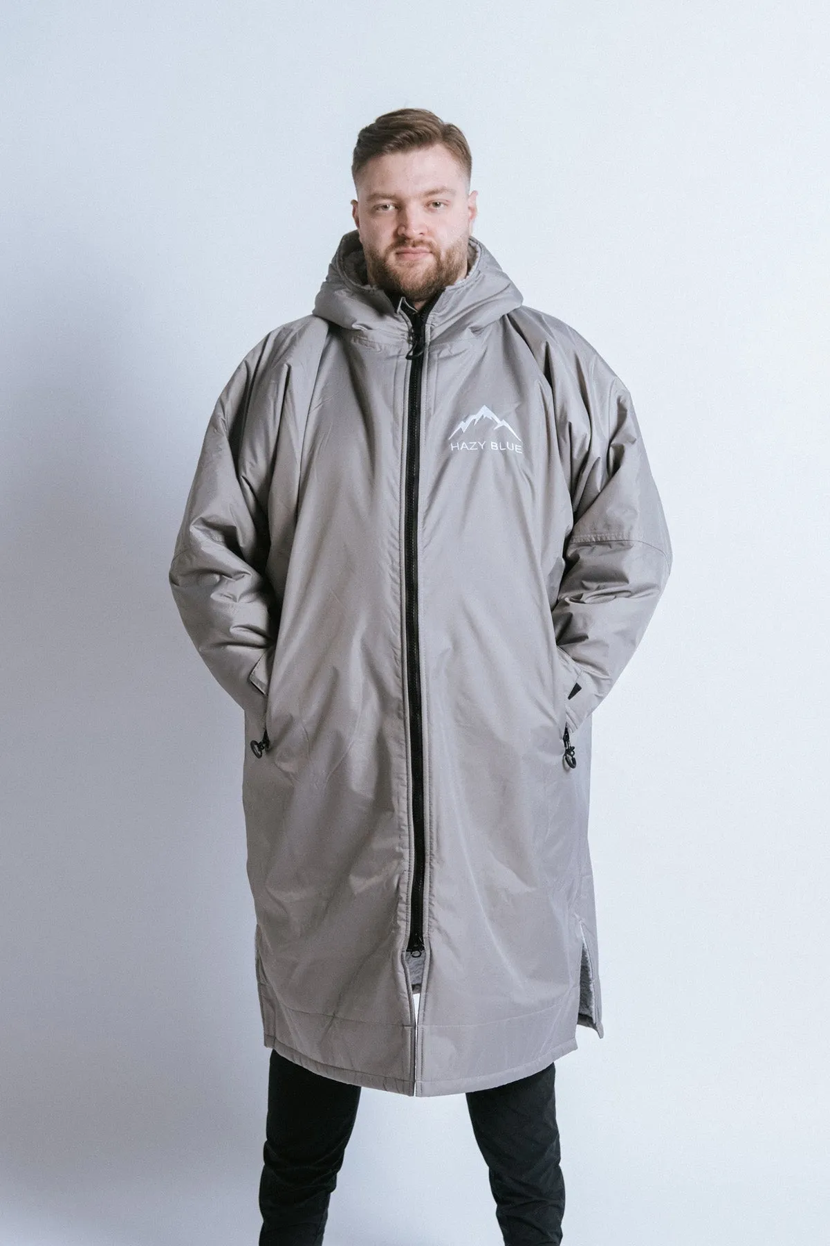 Hazy Blue Waterproof Adults All Weather Changing Robe - Newquay