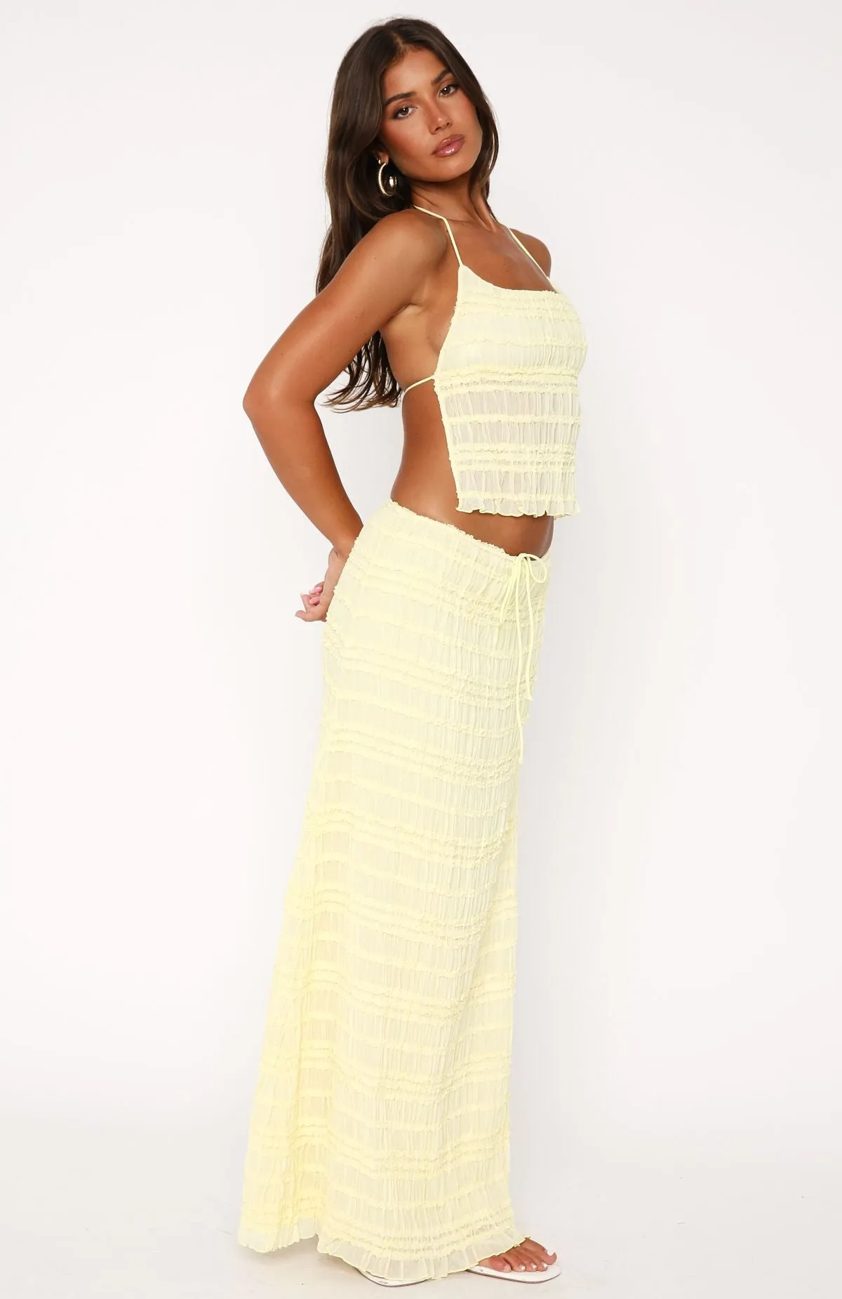 Hold Out Maxi Skirt Lemon