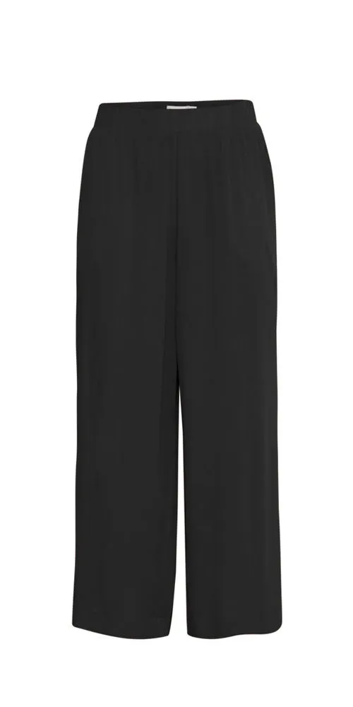 Ichi Crinkled Lightweight Pants, black