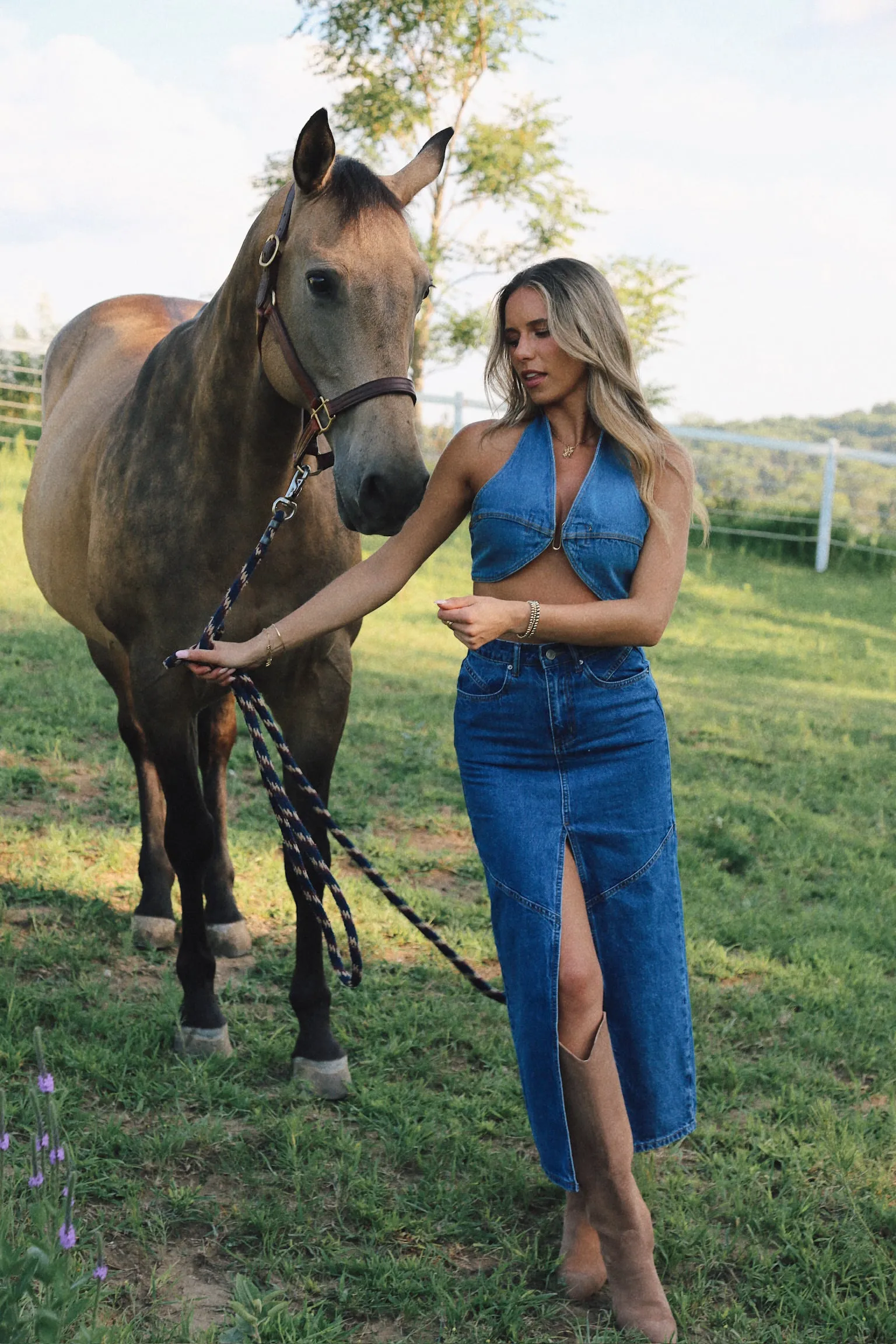 Indy Denim Halter Top