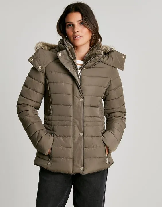 Joules Gosway Fur Trim Padded Coat