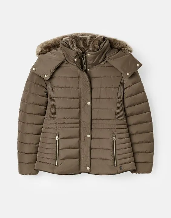 Joules Gosway Fur Trim Padded Coat