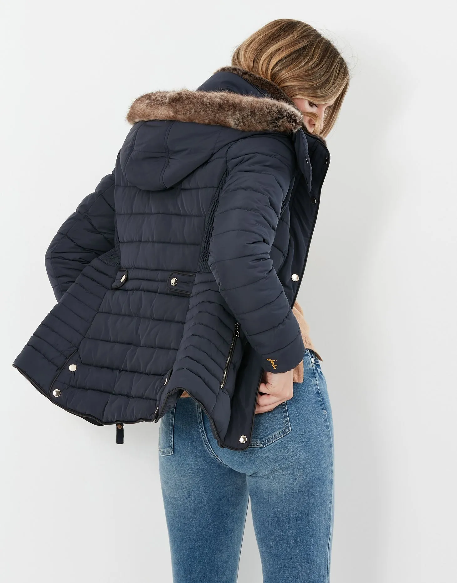 Joules Gosway Fur Trim Padded Coat