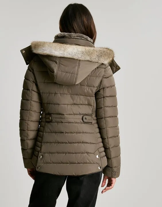 Joules Gosway Fur Trim Padded Coat