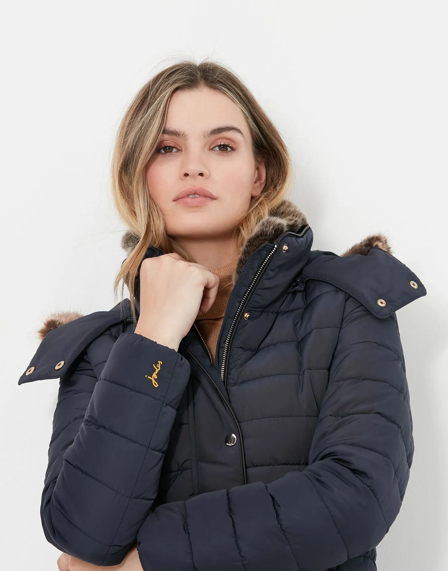 Joules Gosway Fur Trim Padded Coat