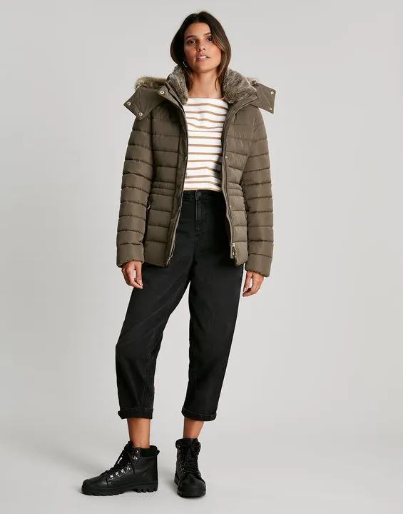 Joules Gosway Fur Trim Padded Coat