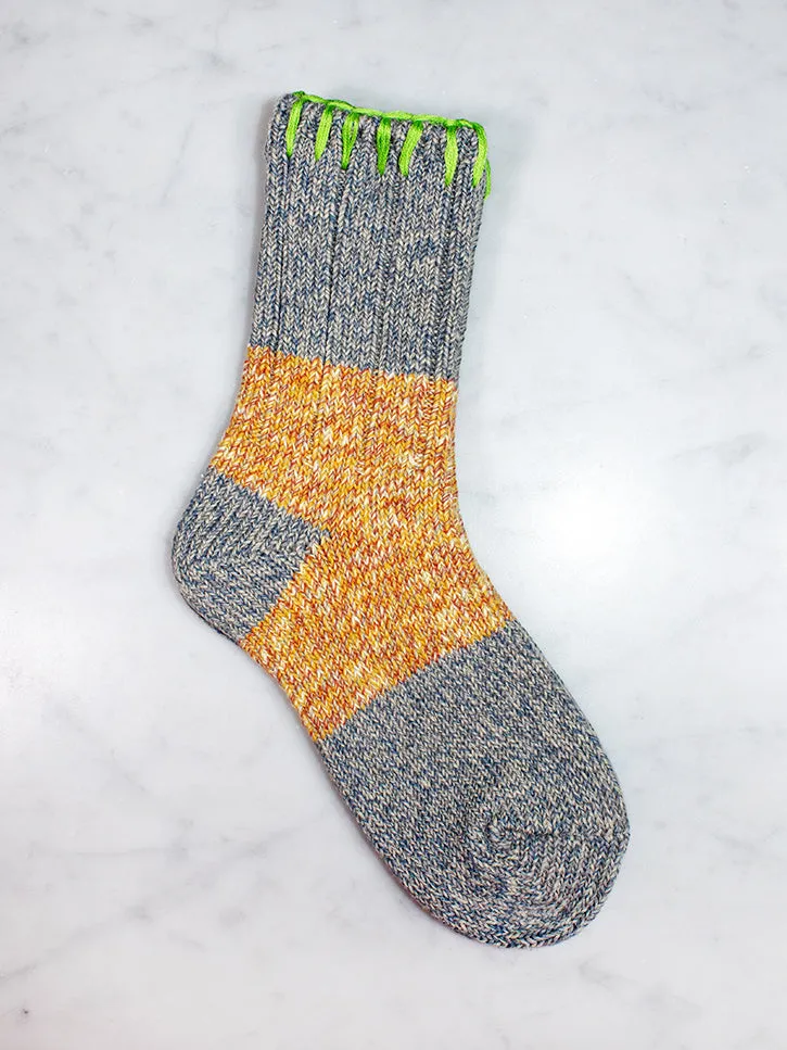 Kapital 56 Yarns Gogh Hobo-Stitch Socks, Yellow