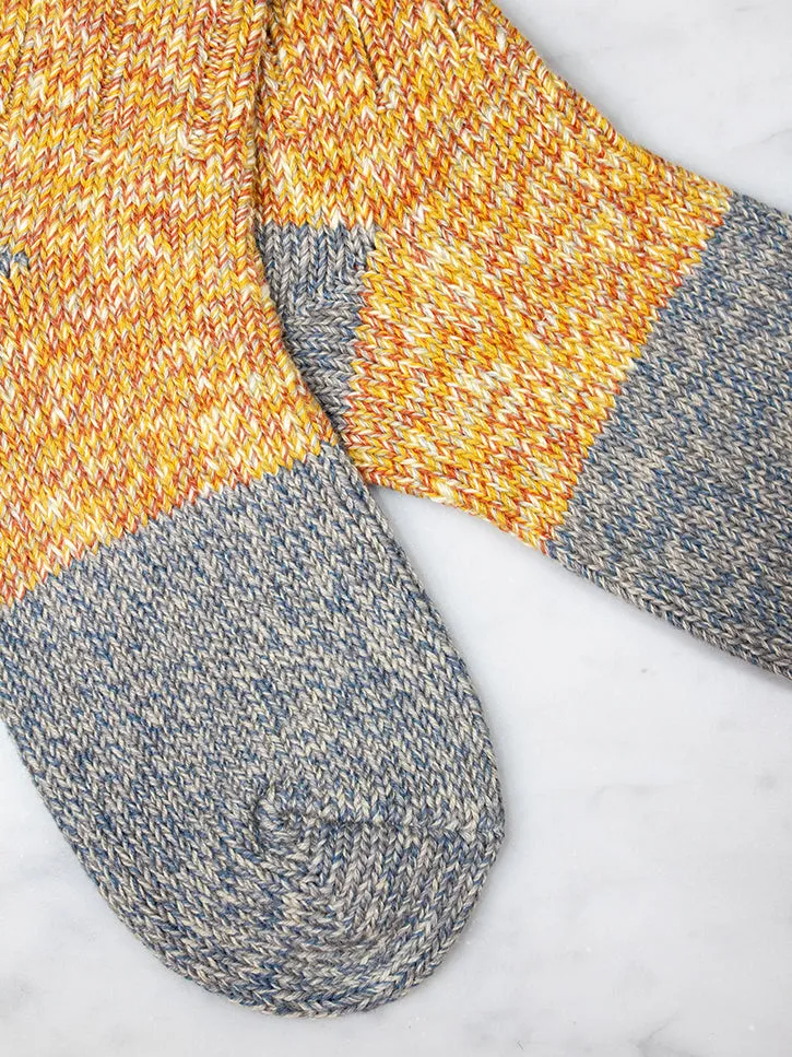 Kapital 56 Yarns Gogh Hobo-Stitch Socks, Yellow