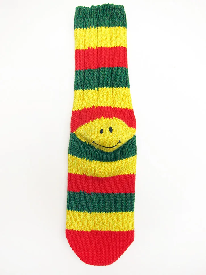 Kapital 56 Yarns Rasta Smiley Socks, Red