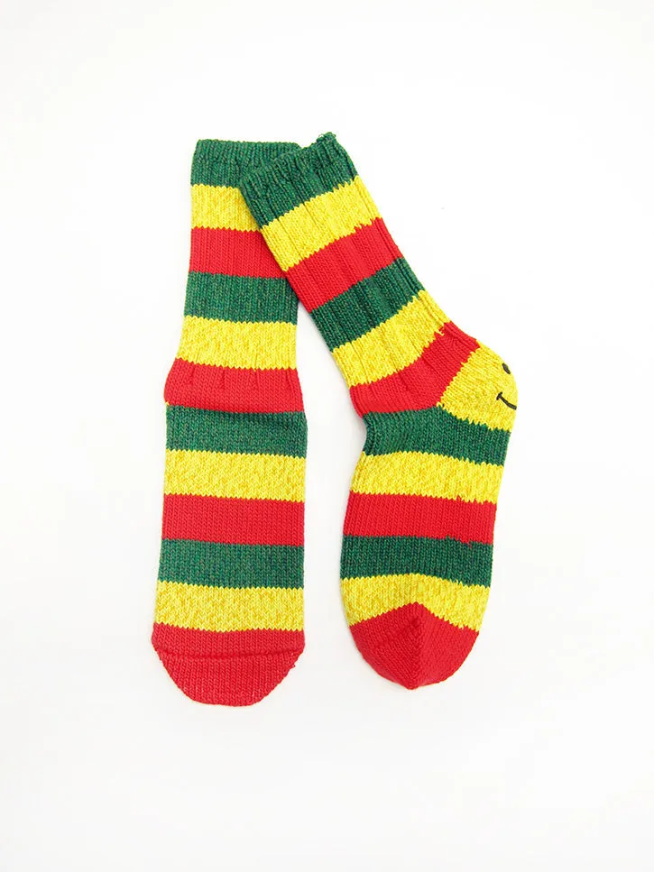 Kapital 56 Yarns Rasta Smiley Socks, Red