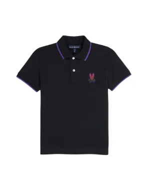 Kid's Strype Pique Fashion Polo - Navy