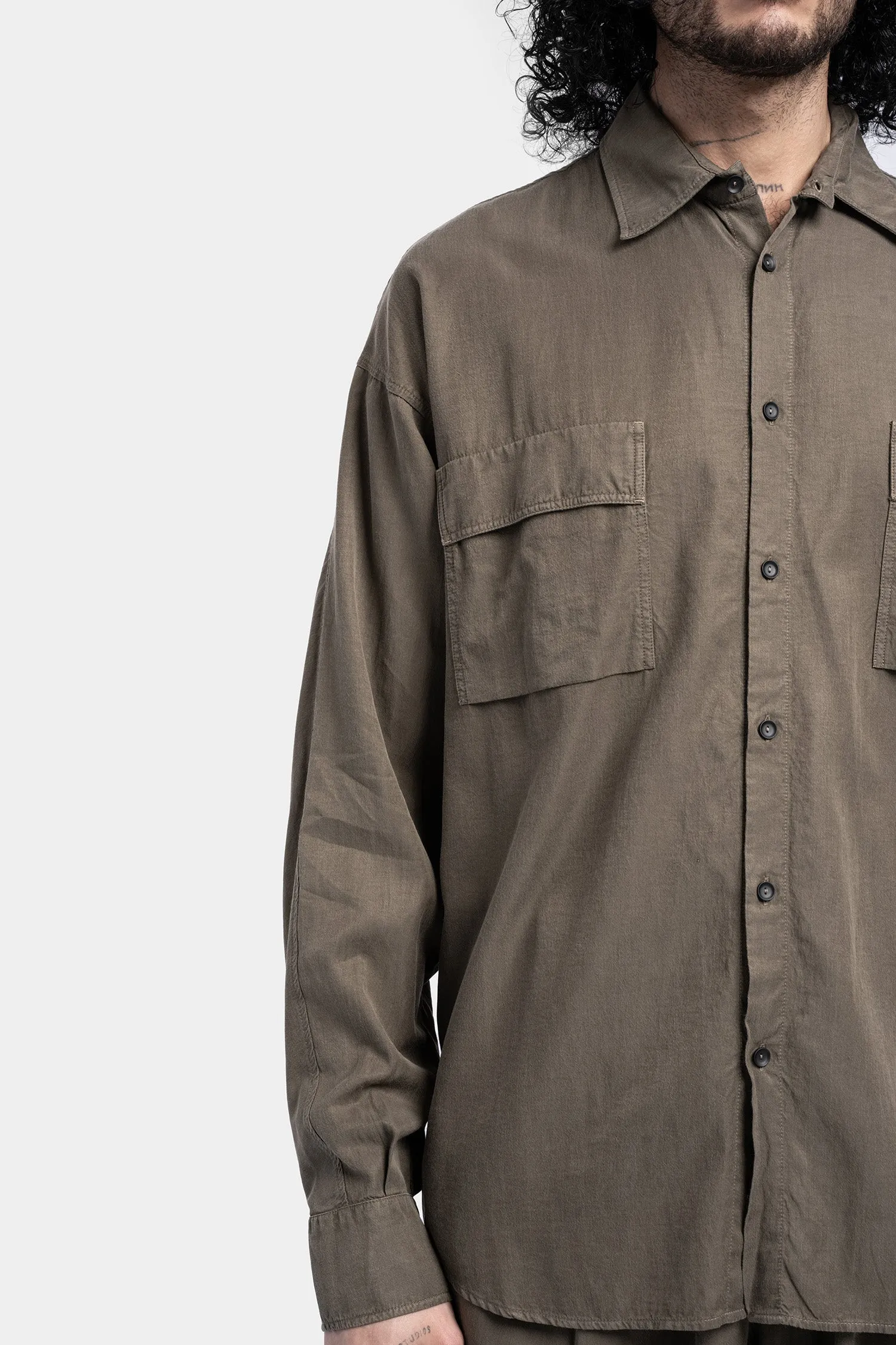 Lightweight oversized shirt, Military green