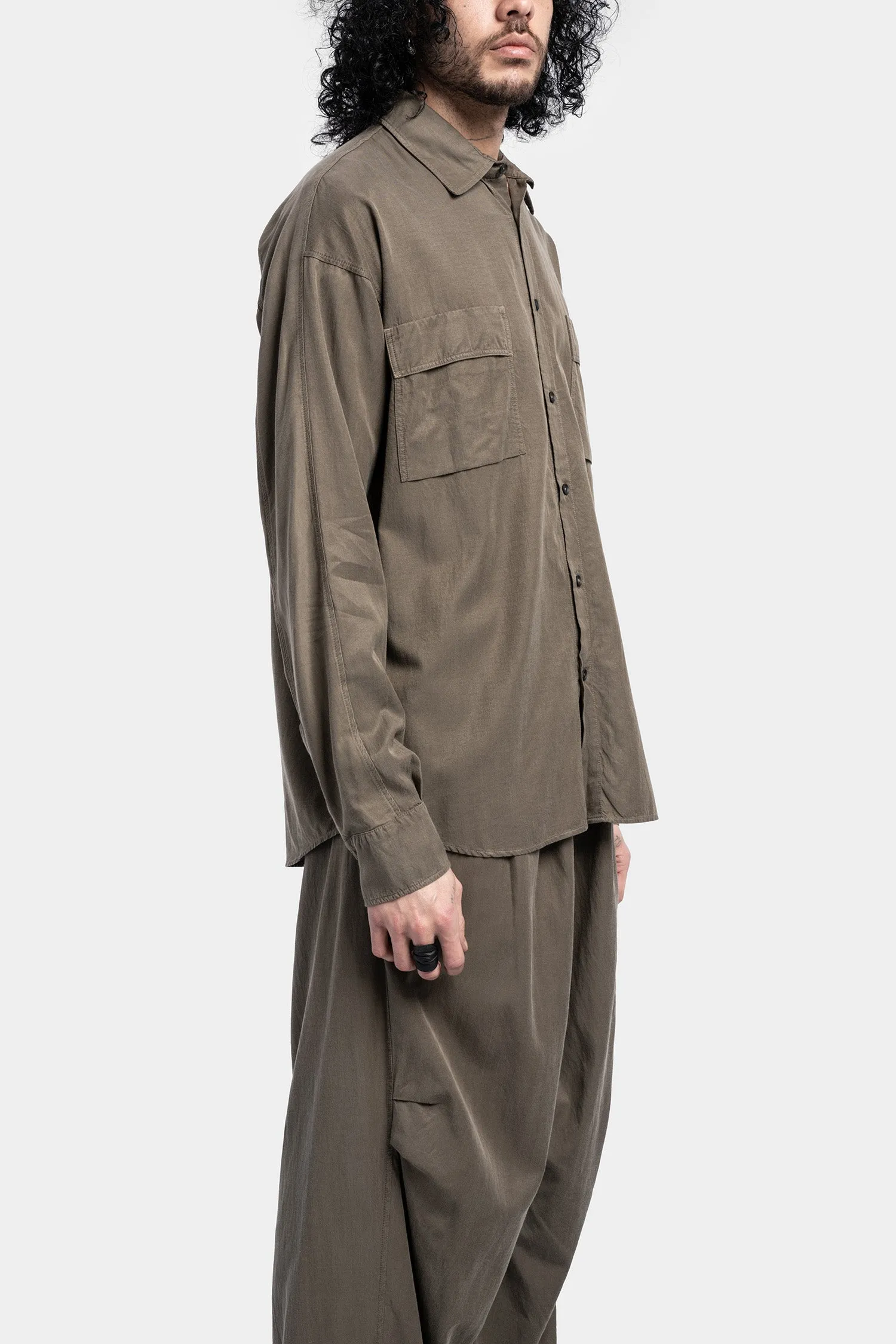 Lightweight oversized shirt, Military green