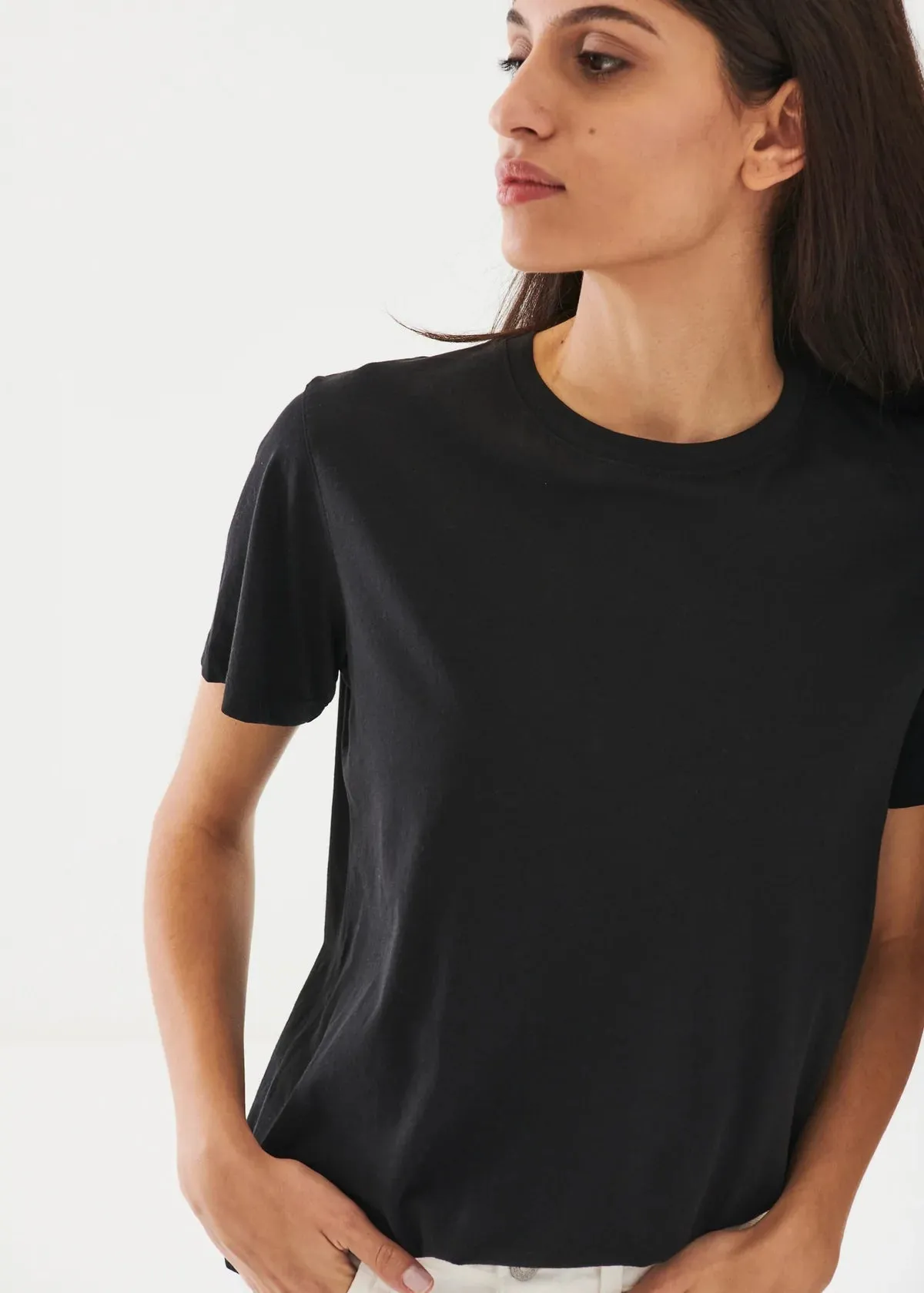 LIGHTWEIGHT PIMA COTTON BOYFRIEND T-SHIRT (BLACK) - PATRICK ASSARAF