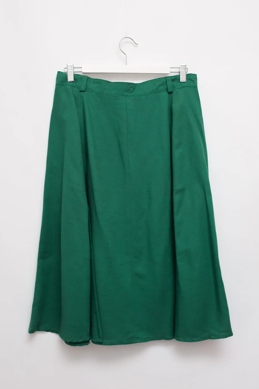 LINEN VISCOSE GREEN VINTAGE SKIRT