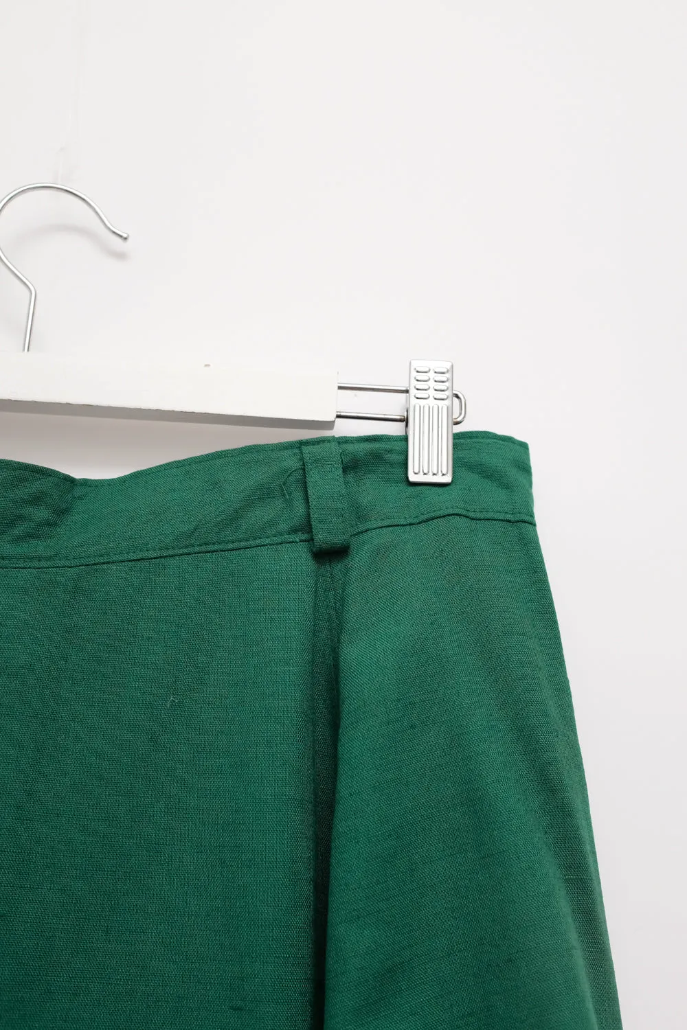 LINEN VISCOSE GREEN VINTAGE SKIRT