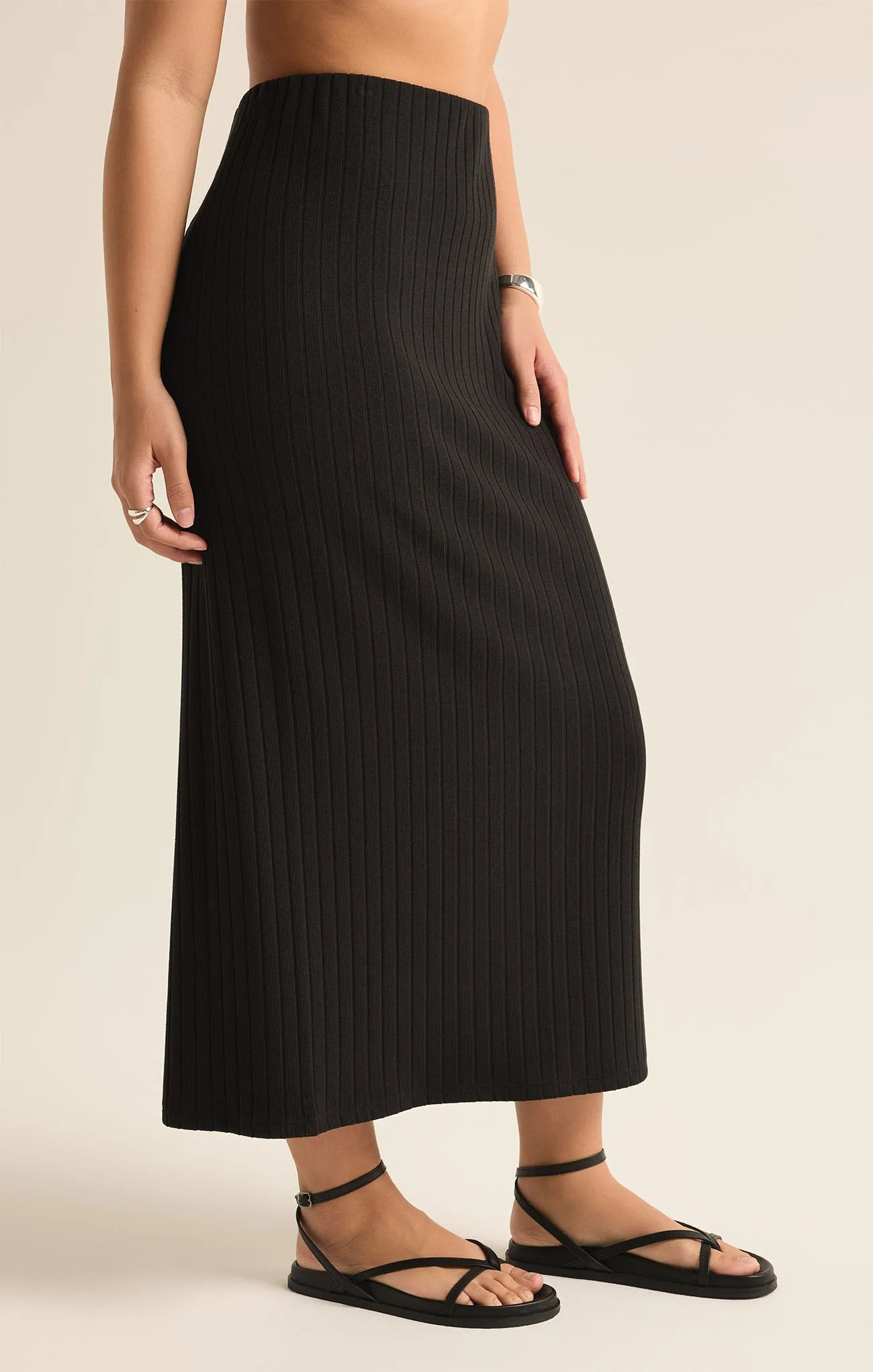 Louisa Rib Midi Skirt