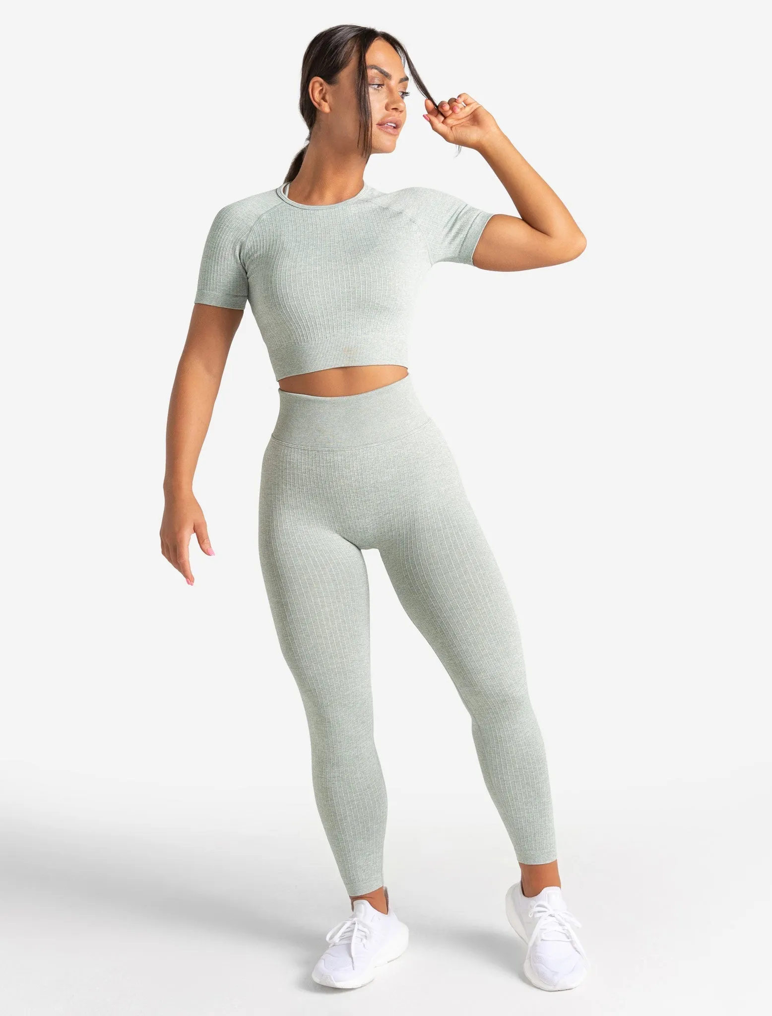 Lounge Seamless Crop T-Shirt - Sage Green