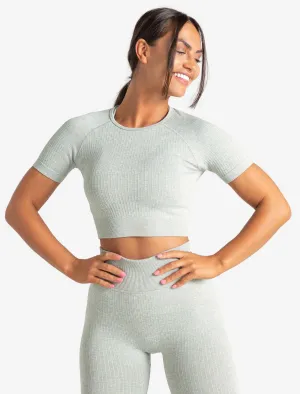 Lounge Seamless Crop T-Shirt - Sage Green