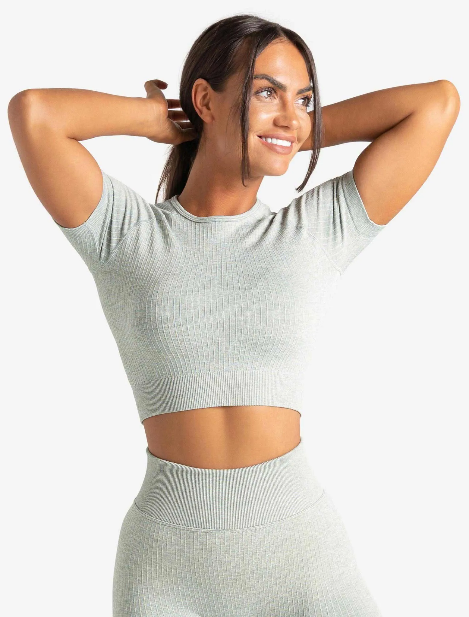 Lounge Seamless Crop T-Shirt - Sage Green